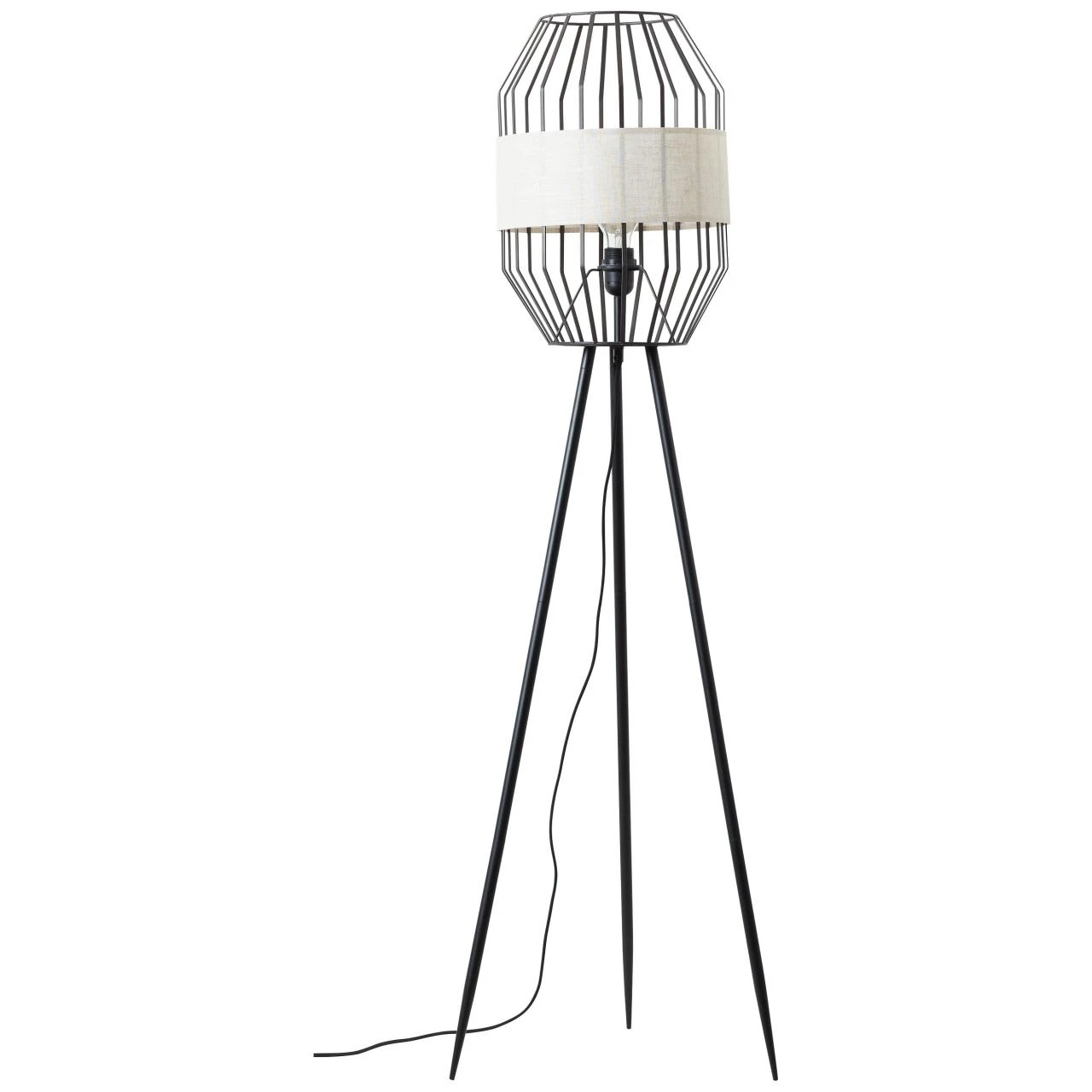 BRILLIANT Standleuchte, Dreibeinig Slope ⌀ 45 Cm In Schwarz/natur 2 BRILLIANT Standleuchte, Dreibeinig Slope ⌀ 45 Cm In Schwarz/natur – Bild 2