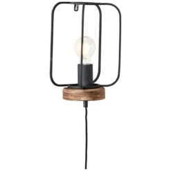 BRILLIANT Wandleuchte Mit Zuleitung Tosh 27x20x11,5 Cm In Antik Holz/schwarz Korund