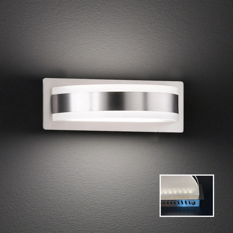 LED-Wandleuchte Puk TW In Nickelfarben - (L)10 X (B)16 X (H)6,5 Cm 2 LED-Wandleuchte Puk TW In Nickelfarben - (L)10 X (B)16 X (H)6,5 Cm – Bild 2