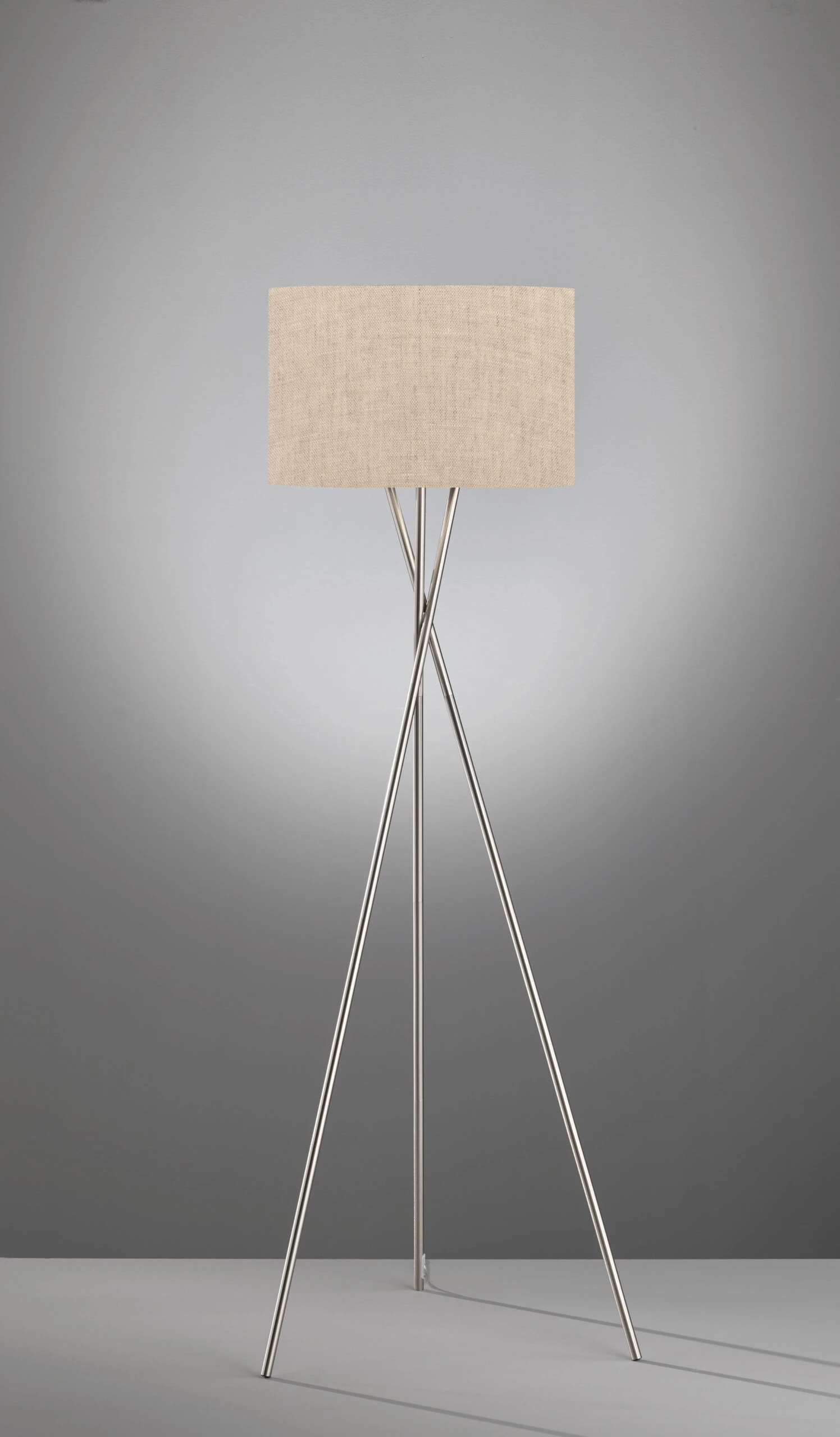 Stehleuchte Wotan In Nickelfarben / Sandfarben - (H)160 X (D)68 Cm 2 Stehleuchte Wotan In Nickelfarben / Sandfarben - (H)160 X (D)68 Cm – Bild 2