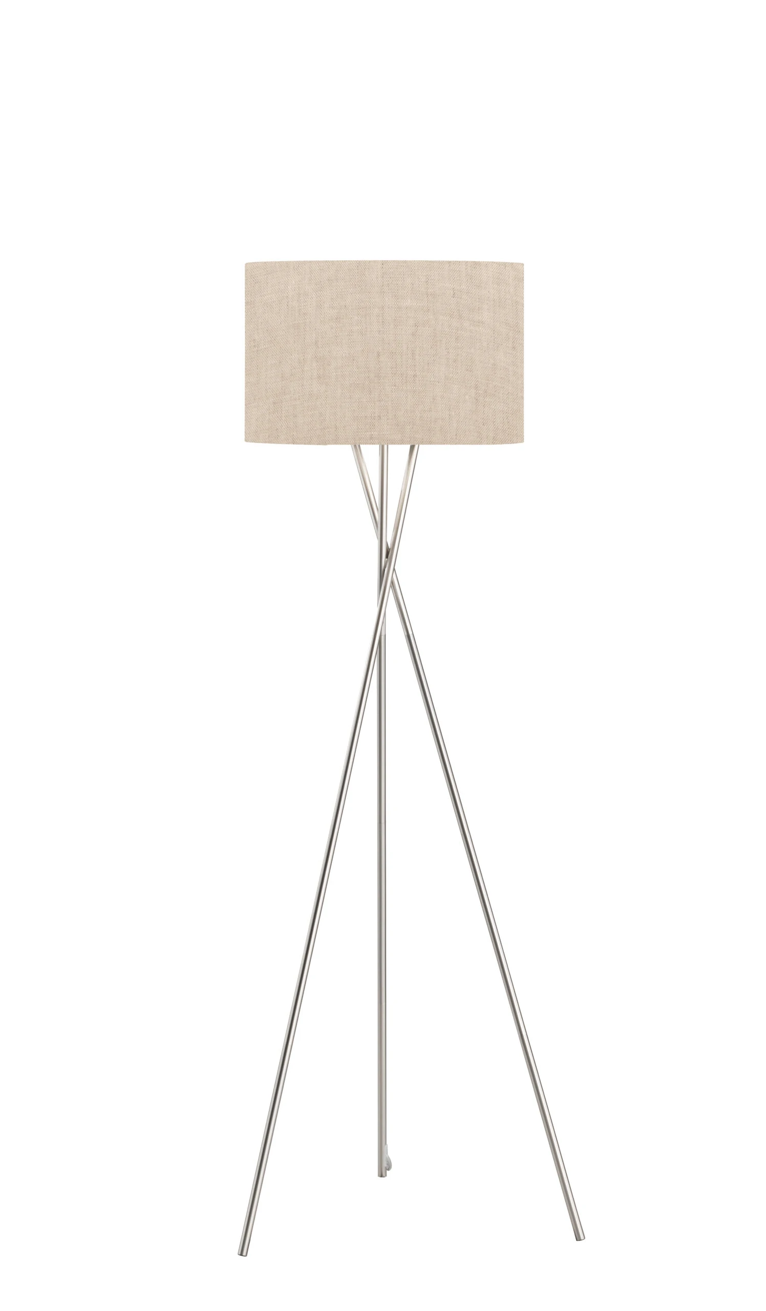 Stehleuchte Wotan In Nickelfarben / Sandfarben - (H)160 X (D)68 Cm 1 Stehleuchte Wotan In Nickelfarben / Sandfarben - (H)160 X (D)68 Cm