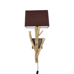 Wandlampe In Holz (Natur) Rostrot