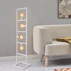 Stehleuchten Plauen In Weiß (H)142.5cm (B)31cm (T)31cm 7 Stehleuchten Plauen In Weiß (H)142.5cm (B)31cm (T)31cm -BRILLIANT Verkäufe lux pro stehleuchten plauen in weiss h 142 5cm b 31cm t 31cm 3