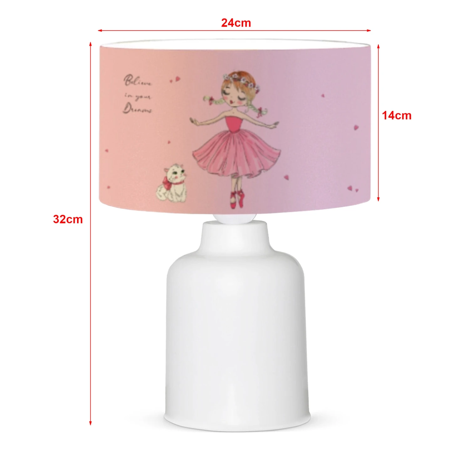 Tischleuchte Macclesfield In Rosa Weiß (H)32cm (D)24cm 3 Tischleuchte Macclesfield In Rosa Weiß (H)32cm (D)24cm – Bild 3