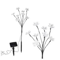 LED Solar Gartenstecker Blume In Weiß - H: 60cm