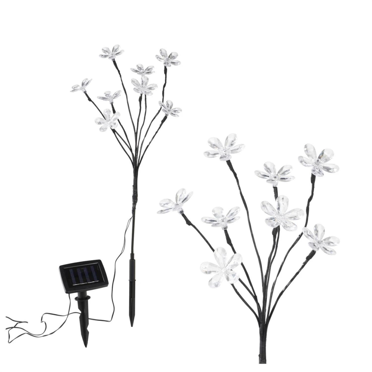 LED Solar Gartenstecker Blume In Weiß - H: 60cm 1 LED Solar Gartenstecker Blume In Weiß - H: 60cm