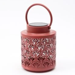 LED Solar Laterne In Beerenrot - H: 19cm