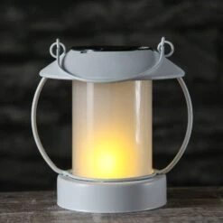 LED Solar Laterne Mit Flammeneffekt Für Außen H: 14cm In Weiß -BRILLIANT Verkäufe marelida led solar laterne mit flammeneffekt fur aussen h 14cm in weiss 2