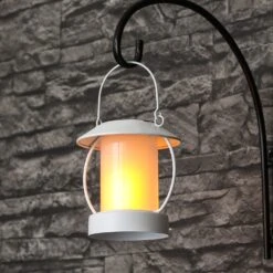 LED Solar Laterne Mit Flammeneffekt Für Außen H: 14cm In Weiß -BRILLIANT Verkäufe marelida led solar laterne mit flammeneffekt fur aussen h 14cm in weiss 3
