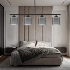 Deckenleuchte Linear 4-flammig Doppelt Verglasung Schwarz-Grau -BRILLIANT Verkäufe moebel17 deckenleuchte linear 4 flammig doppelt verglasung schwarz grau 2