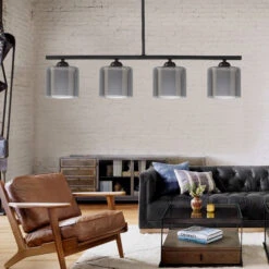 Deckenleuchte Linear 4-flammig Doppelt Verglasung Schwarz-Grau -BRILLIANT Verkäufe moebel17 deckenleuchte linear 4 flammig doppelt verglasung schwarz grau 3