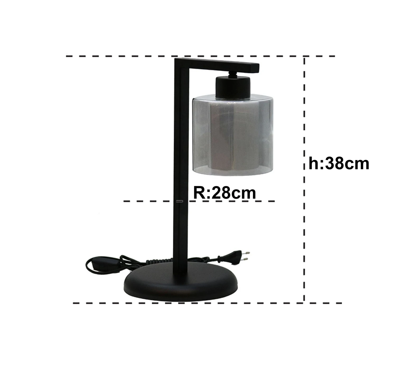 Tischleuchte Eiffel Doppelt Verglasung Schwarz-Grau 2 Tischleuchte Eiffel Doppelt Verglasung Schwarz-Grau – Bild 2