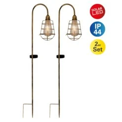 2er-Set LED Deko-Solar-Erdspieß (H) 76,5 Cm In Alt-Messing