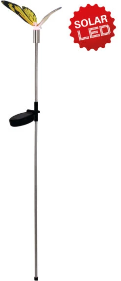 Deko- Solar- Erdspieß "Schmetterling" In Gelb