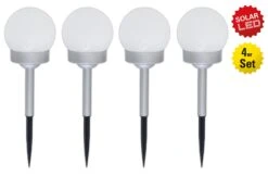 LED Kugelerdspiess 4er-Set "Snowball" In Weiß