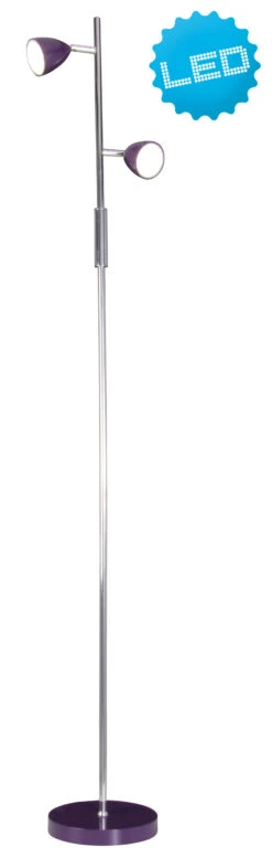 LED-Stehleuchte 2 Flammig "Aaron" In Violett
