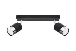 Deckenleuchte DETTA 2 Schwarz/Chrome (L)30cm (H)18cm