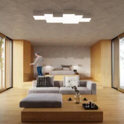 Deckenleuchte MITRA 55 In Weiß (H)11cm (L)55cm (B)55cm -BRILLIANT Verkäufe nice lamps deckenleuchte mitra 55 in weiss h 11cm l 55cm b 55cm 3