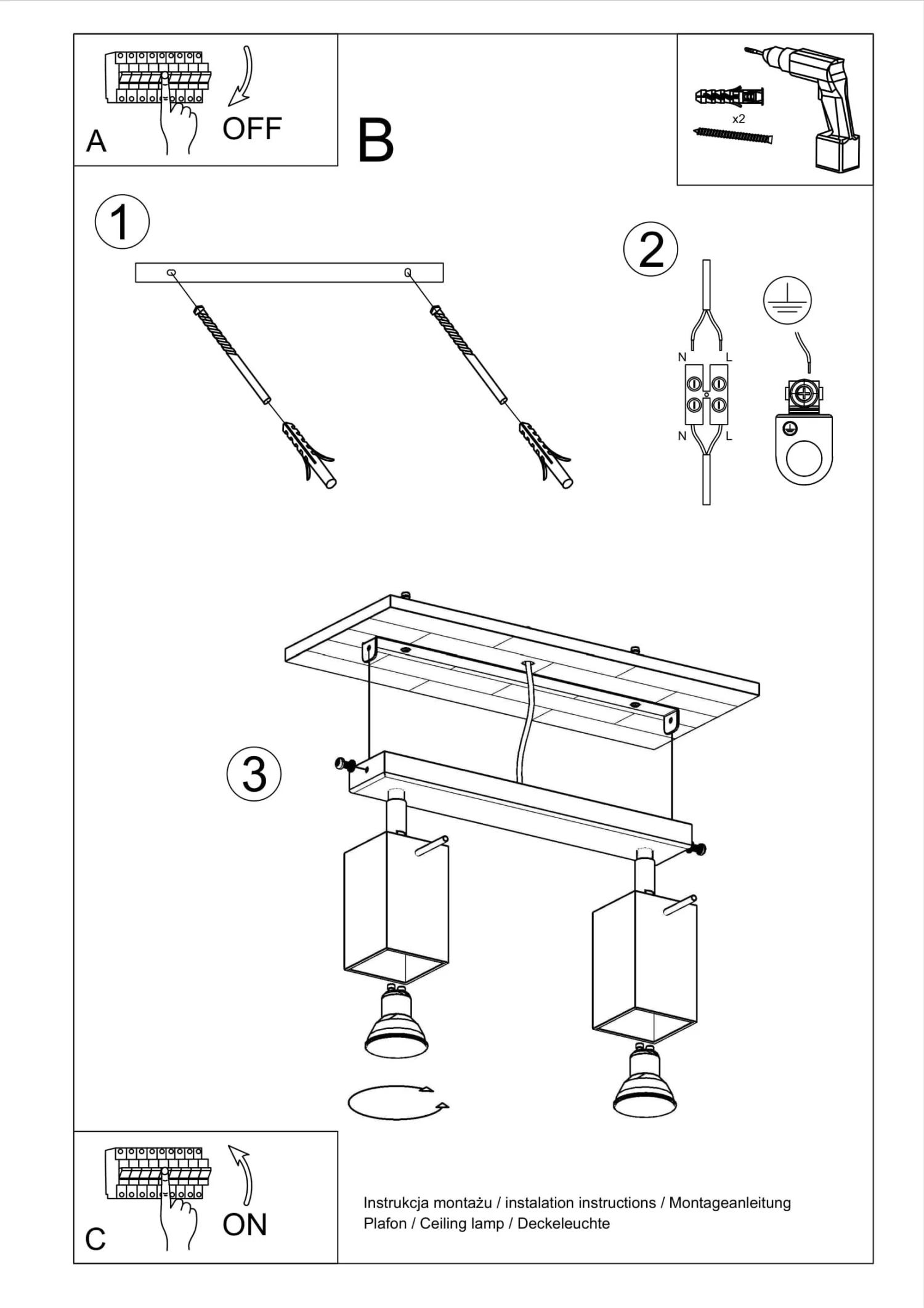 Deckenleuchte TOSCANA 2 In Grau Stahl Quadratisch Beweglicher Schirm NICE LAMPS 5 Deckenleuchte TOSCANA 2 In Grau Stahl Quadratisch Beweglicher Schirm NICE LAMPS – Bild 5