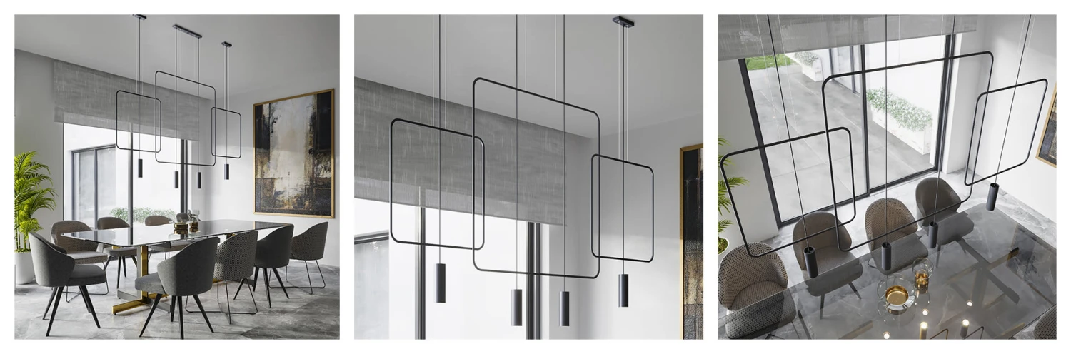 Hängeleuchte KOBI 1 In Schwarz (L)61cm (B)6cm (H)175cm 9 Hängeleuchte KOBI 1 In Schwarz (L)61cm (B)6cm (H)175cm – Bild 9