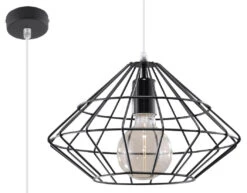 Hängleuchte Editta In Schwarz Aus Gebogenem Stahl Schirm Loft LED E27 NICE LAMPS