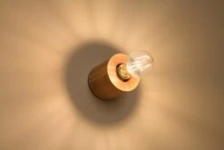 Wandleuchte "ELIA" Aus Natural Holz Runde Lampe Style Loft E27 LED NICE LAMPS -BRILLIANT Verkäufe nice lamps wandleuchte elia aus natural holz runde lampe style loft e27 led nice lamps 2