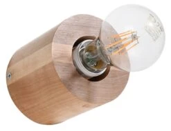 Wandleuchte "ELIA" Aus Natural Holz Runde Lampe Style Loft E27 LED NICE LAMPS