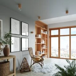 Wandleuchte "ELIA" Aus Natural Holz Runde Lampe Style Loft E27 LED NICE LAMPS -BRILLIANT Verkäufe nice lamps wandleuchte elia aus natural holz runde lampe style loft e27 led nice lamps 3