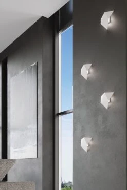 Wandleuchte ESTEL Stahl In Weiß Moderne Geometrische Lampe 2XG9 LED NICE LAMPS -BRILLIANT Verkäufe nice lamps wandleuchte estel stahl in weiss moderne geometrische lampe 2xg9 led nice lamps 5