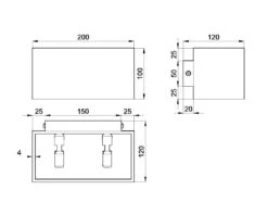 Wandleuchte GEO MAXI In Schwarz Aluminium Rechteckig Moderne LED 2xG9 NICE LAMPS -BRILLIANT Verkäufe nice lamps wandleuchte geo maxi in schwarz aluminium rechteckig moderne led 2xg9 nice lamps 6