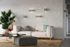 Wandleuchte Keramik LEO In Grau Quadratische Lampe Mit Glas 1XE27 LED NICE LAMPS -BRILLIANT Verkäufe nice lamps wandleuchte keramik leo in grau quadratische lampe mit glas 1xe27 led nice lamps 3