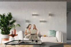 Wandleuchte Keramik LEO In Grau Quadratische Lampe Mit Glas 1XE27 LED NICE LAMPS -BRILLIANT Verkäufe nice lamps wandleuchte keramik leo in grau quadratische lampe mit glas 1xe27 led nice lamps 4