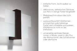 Wandleuchte "LEDA" In Braun Aus Holz Und Glas Moderne 1xE27 LED NICE LAMPS -BRILLIANT Verkäufe nice lamps wandleuchte leda in braun aus holz und glas moderne 1xe27 led nice lamps 6