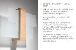 Wandleuchte "LEDA" In Natural Holz Und Glas Moderne Lampe 1xE27 LED NICE LAMPS -BRILLIANT Verkäufe nice lamps wandleuchte leda in natural holz und glas moderne lampe 1xe27 led nice lamps 6