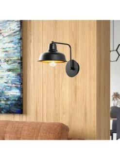 Wandleuchte "Berceste" In Schwarz - (B)19 X (H)24 Cm