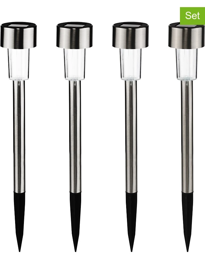 4er.Set: LED-Solar-Edelstahl-Gartenstecker - (H)36,5 Cm 1 4er.Set: LED-Solar-Edelstahl-Gartenstecker - (H)36,5 Cm